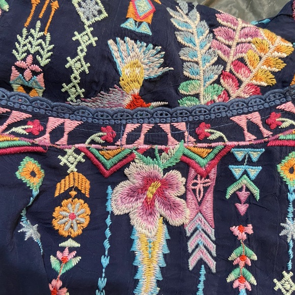 Johnny Was Embroidered Lulu Hummingbirds Tunic/ Mini Dress size XLP scoop neck - Picture 10 of 16
